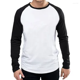 T-shirts pour hommes 2024 Automne Hiver Chemise à manches longues Hommes Muti Couleur O Cou Coton Mâle Femelle Casual Slim Fit Raglan Vêtements Tees Tops