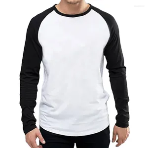 Camisetas para hombres 2024 Otoño Invierno Camisa de manga larga Hombres Muti Color O Cuello Algodón Masculino Femenino Casual Slim Fit Raglan Ropa Tees Tops