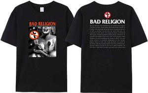 T-shirts masculins 2024 Bad Religion T-shirt Summer Coton Fashion Short Slve Mens Womens Short Slve Bad Nun Reversible imprimé T T240506