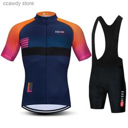 T-shirts voor heren 2024 fiets jersey set heren zomer ademende kleding berg maillot touw ciclismo h240407