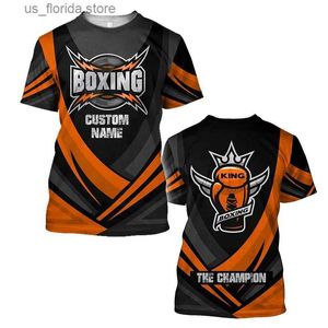 Camisetas para hombres 2024 Boxer T Shirt Fitness al aire libre Body Build Deportes Top Boxeo Entrenamiento Trajes Casual O-cuello corto Slve Quick Dry TS Y240314