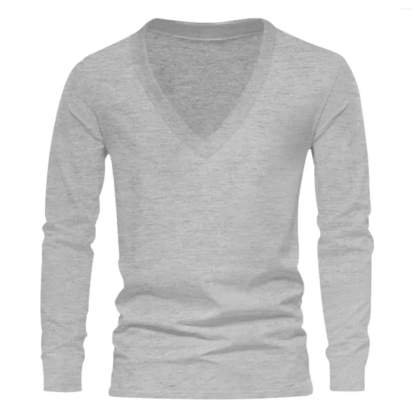 T-shirts pour hommes 2024 Marque Pull en cachemire Mode Col en V Pulls en tricot pour hommes Jeunes Slim Knitwear Homme