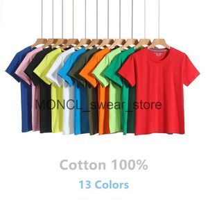 T-shirts masculins 2024 tout nouveau t-shirt masculin 100% pur en coton colorie solide manche à manches courtes H240408
