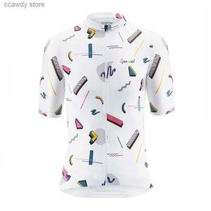 T-shirts masculins 2024 Colorful Summer Short Seve Cycling Jerseys Road Shirt Aero Fit Lihgtweight Jersey H240407
