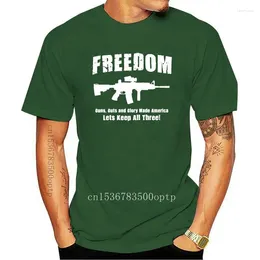 T-shirts pour hommes 2024 coton manches courtes mode chemise à col rond 2ème deuxième amendement Ar15 Freedom Guns Guts Glory Political Streetwear Tees