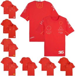 T-shirts voor heren 2024 F1 coureur T-shirt Formule 1 Heren poloshirts T-shirt Nieuw seizoen Rode teamuniformkleding Racepak Motorsport T-shirt Jersey