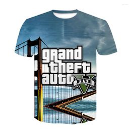 Mannen T-shirts 2024 Mode 3D Print Grand Theft Auto Game Gta 5 Gedrukt Shirt Mannen Vrouwen Kinderen Korte mouw T-shirt Jongen Meisje Tops