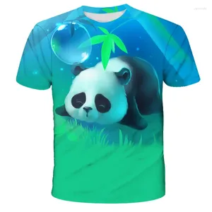 Mannen T-shirts 2024 Mode Dier Tees Stijlvolle Zomer Mannen/Vrouwen T-shirt 3d Print Ontworpen Leuke Panda Shirt kinderen Tops