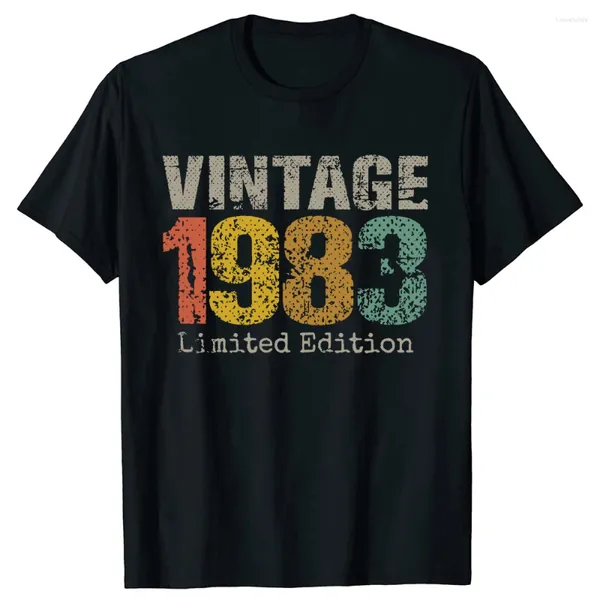 T-shirts pour hommes 2024 T-shirt de mode 40 ans Vintage 1983 Édition limitée 40e anniversaire T-shirt classique Tops à manches courtes Casual Basic