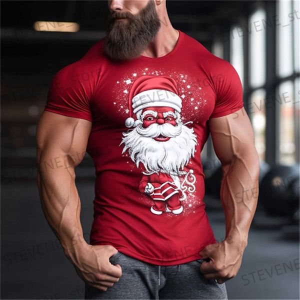 Camisetas para hombres Festival 2024 Camisetas de Navidad para hombres Camiseta de verano para hombres Camisetas de moda casual de manga corta Ropa para hombres Familia de Navidad T231219