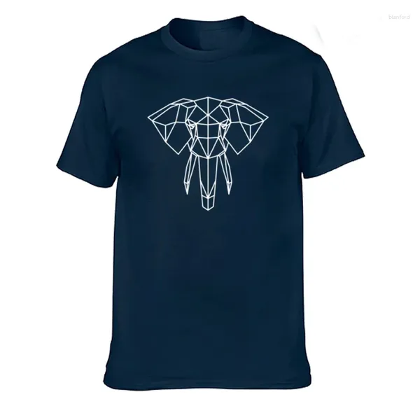 T-shirts pour hommes 2024 Tête d'éléphant géométrique Design Chemise Hommes Boutique Coton T-shirt Mode Africain Animal Sauvage Tshirt Tees Plus Taille