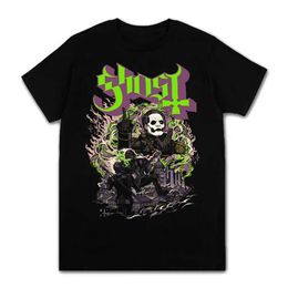 T-shirts masculins 2024 Ghosts Hard Rock Skull imprimé T-shirt Summer Classic 100% Cotton Casual O Neck Short Slve Fashion T-Shirt T240506