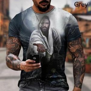 T-shirts pour hommes 2024 Dieu!Le T-shirt 3D Cross Fashion sur Jésus Love Everone T-shirts chrétiens plus grande taille xxs-6xl hommes vêtements