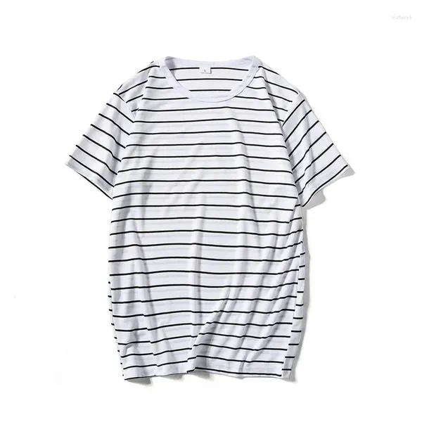 T-shirts pour hommes 2024 Harajuku Stripe Shirt Hommes Casual T-shirt à manches courtes Streetwear Mode Noir Blanc Tops Tees O Cou Hip Hop