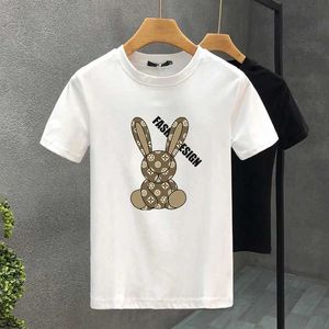 T-shirts masculins 2024 High Quty surdimensionné Marque de luxe Fashion Rabbit 100% coton Imprimé TS Summer Harajuku hommes / femmes T-shirt SLVE T240425