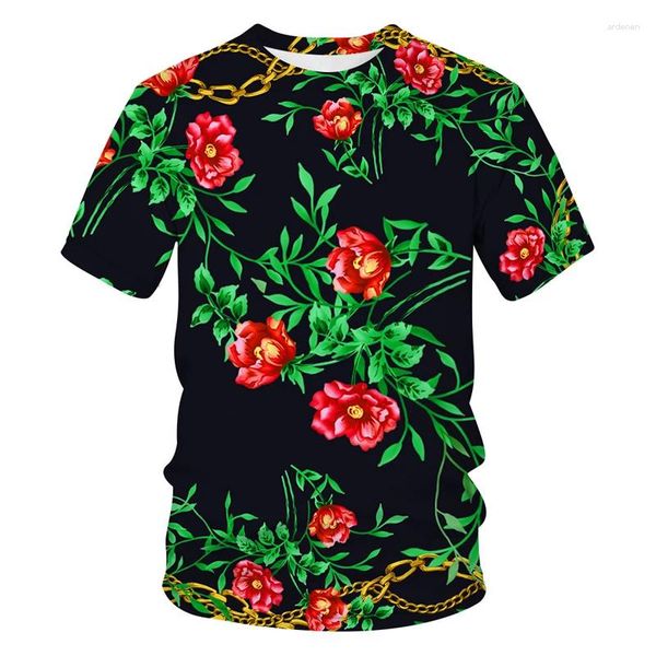 Camisetas para hombres 2024 camiseta de estampado 3d de lujo Mujeres Fashion Iron Chain Summer Camisetas Vintage Camisetas Estéticas Copas