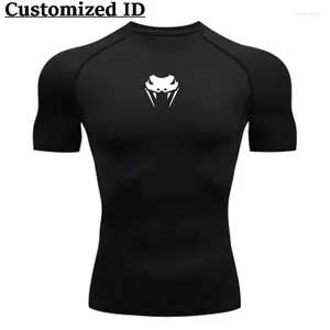 T-shirts pour hommes 2024 Hommes Chemise de compression à col rond MMA T-shirt à manches longues ou courtes Fitness Bodybuilding Vêtements Rashguard Sports Top Tees