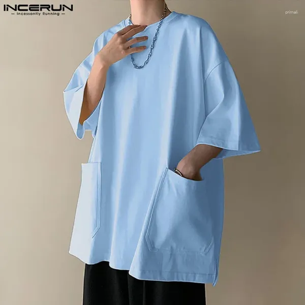 T-shirts masculins 2024 hommes chemises couleur solide O-cou à manches courtes à manches coréenes de style coréen de style Summer