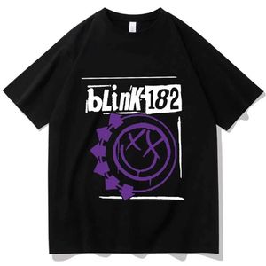 T-shirts voor heren 2024 Men Dames band Blink Sunflower 182 T-shirt Merchandise Casual 100% katoenen korte slve t-shirt Tops Plus maat T240506