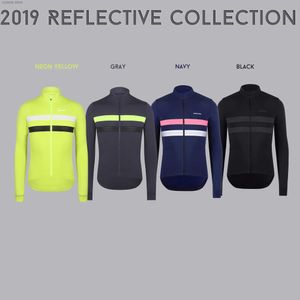 T-shirts masculins 2024 Nouveau arrivée hiver rcctive thermal fece jersey long seve vêtements roux bicyc shirt h240407