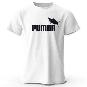 T-shirts voor heren 2024 Nieuwe grap The Pumba Printed Mens T-shirt 100% katoen oversized grappige grafische T-stukken voor mannen Summer Tops J240506