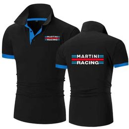 T-shirts masculins 2024 New Mens Summer Extreme Sports Polo Polo Martini Racing Polo T-shirt Collier de taille européenne S-6XL T240515