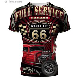 Camisetas para hombres 2024 Nueva camiseta para hombre Ghost Route 66 Camisetas gráficas Ropa para hombres Casual Loose Short Slve Tops Ropa de gran tamaño Strtwear Y240314