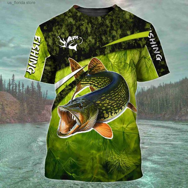 Camisetas para hombres 2024 Nuevas camisetas para hombre Tops cortos Slve Ropa de verano Pesca Camisas gráficas Hombres Vestido Strtwear O-cuello Jerseys 5XL T Y240314