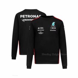 T-shirts pour hommes 2024 Nouveau Petronas Motorsport F1 T-shirt Team Summer Noir Blanc Séchage rapide Respirant Jersey à manches longues Anti-UV Ne se décolore pas