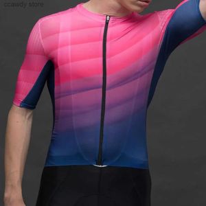 T-shirts voor heren 2024 Nieuwe Pro Aero Performance Short Seve Cycling Jersey Cycling Shirt voor mannen of vrouwen met Seamss Process Finish H240407