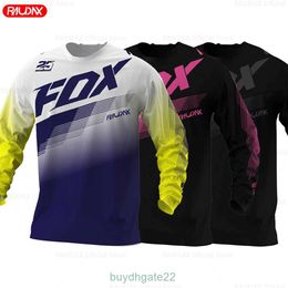 Heren T-shirts 2024 Nieuwe Rudax Fox Enduro Motocross Jerseys Downhil Mountain Mtb Bike Shirt Motorkleding Fiets V3LH