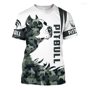 T-shirts masculins 2024 Pet Dog Pitbull Graphic 3D Impression d'été Unisexe Tops Tops Fashion Tee Casual Overason Man's Vêtements
