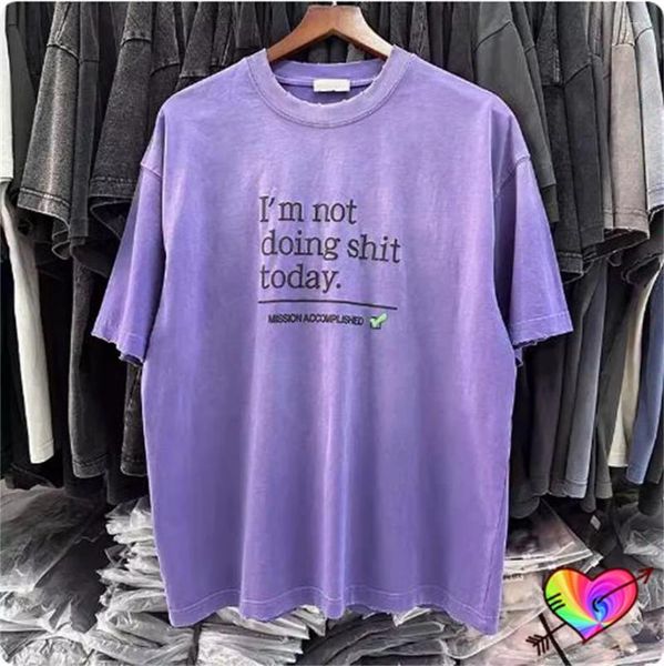 T-shirts masculins 2024 Dye à cravate violette Je ne fais pas de t-shirts hommes femmes surdimensionnées en ajustement de haute qualité supérieures