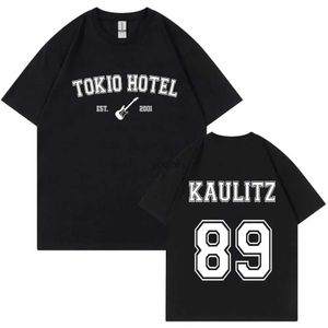 T-shirts masculins 2024 Rock Band Tokio Hotel Kaulitz Mens T-shirt Fashion Pure Comfort Tees Short Sleeve T-shirt Hip Hop Punk Streetwear Man Topsl2425