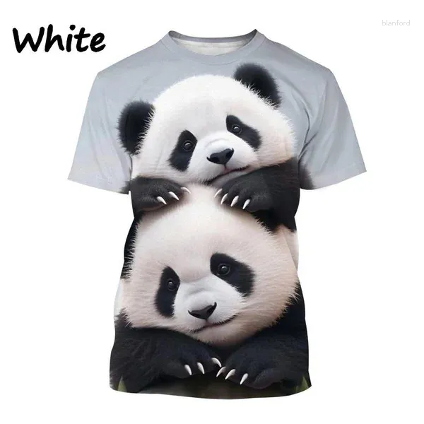 T-shirts pour hommes 2024 Vente Panda T-shirt imprimé en 3D Motif animal de dessin animé