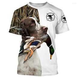 Heren T-shirts 2024 Korte Mouw Modieuze 3D Kleding Zomer Outdoor Leisure Top Jachthond T-shirt S-5XL