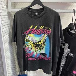 T-shirts Hommes 2024 Manches Tee Hommes Femmes Haute Qualité Streetwear Hip Hop Mode T-shirt Hell Star Hellstar Court 536