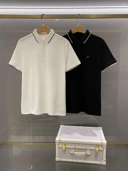 T-shirts pour hommes 2024 printemps/été affaires et loisirs Boutique Simple à la mode pur coton col Polo bouton manches courtes