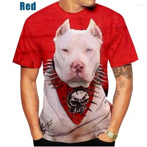 Heren t shirts 2024 zomer 3d pitbull honden schilderen casual t-shirt 2xs-6xl mode ronde nek mannen kleding t-shirts