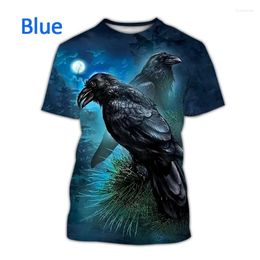 T-shirts pour hommes 2024 été Animal corbeau imprimé 3D décontracté drôle T-Shirt créatif oiseau unisexe Harajuku Cool haut à manches courtes