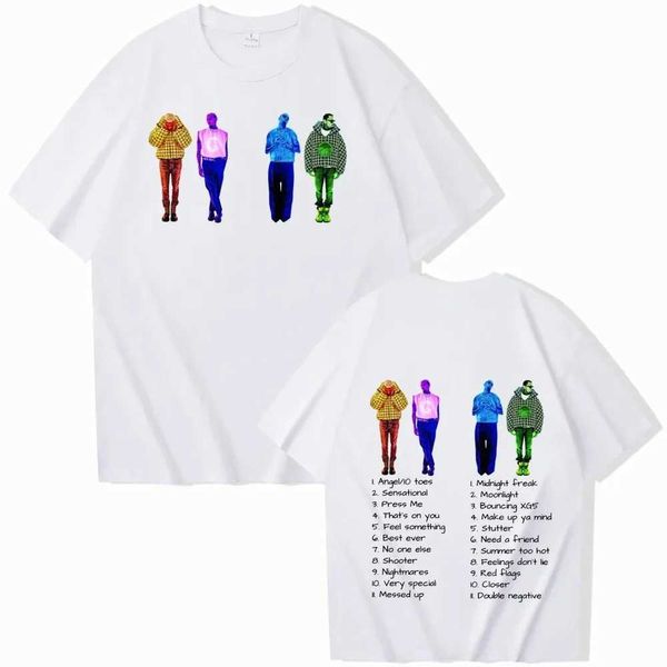 T-shirts masculins 2024 Été Chris Brown Rapper Hip Hop Musique T-shirts mode harajuku O-Neck Cotton Short Slve Man Woman Shirts Fans Gift T240506