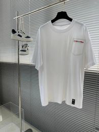 Heren t shirts 2024 zomer high -end aangepaste letter floceren comfortabele selectie katoen materiaal ademende mode top