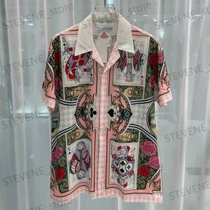 Camisetas para hombres 2024 Hombres de verano Camisas hawaianas Strtwear Vintage Patrón floral Patchwork Impresión Camisa de playa Hip Hop Casual Holiday Tops T240325