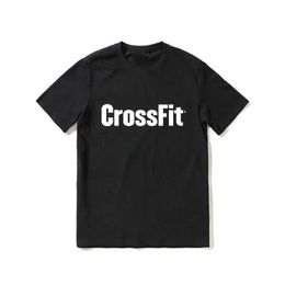 Camisetas para hombres 2024 Summer New CrossFit anuncia el mejor ajuste para hombres Camiseta de manga corta Black Cool Street Single Venta Q240514