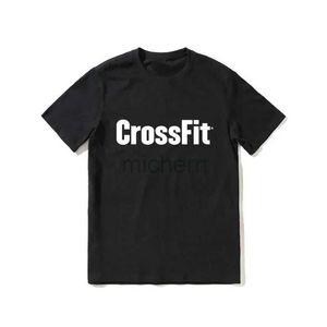 T-shirts voor heren 2024 Zomer nieuwe CrossFit kondigt het beste aan voor mannen Black Short Sleeved T-shirt Cool Street T-shirt Single Piece te koop D240509