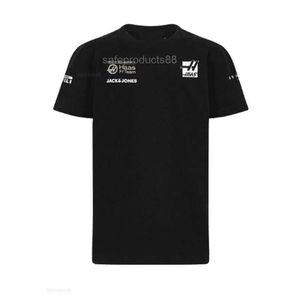 T-shirts pour hommes 2024 Été Nouvelle F1 Haas Team Casual Sports Plus Taille Respirant Crewneck Manches courtes Sports extrêmes en plein air T-shirt