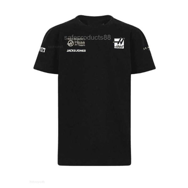 T-shirts pour hommes 2024 Été Nouvelle F1 Haas Team Casual Sports Plus Taille Respirant Crewneck Manches courtes Sports extrêmes en plein air T-shirt