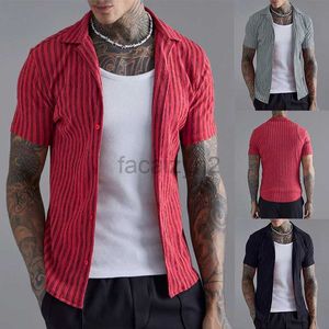 T-shirts masculins 2024 Summer New Men's Stripted Shirte's Men's Men's Men Slim Fit Top Top Fashion Shirt à manches manches Men's Plus T-Tees Polos