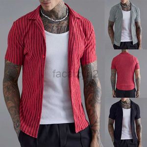 Heren t shirts 2024 zomer nieuwe heren gestreepte shirt heren casual slanke fit top mode shirt shirt heren voor korte mouwen plus tees polos