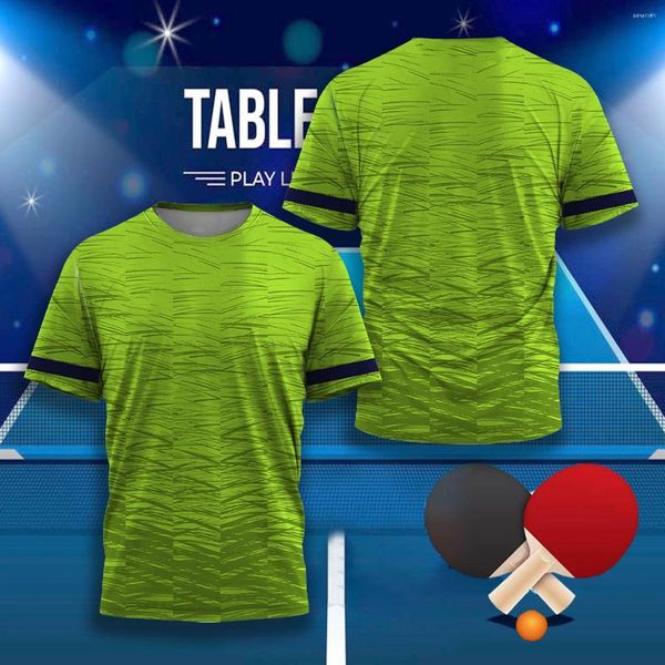 T-shirts pour hommes 2024 été vêtements de Tennis de Table séchage rapide hommes à manches courtes entraînement sportif surdimensionné T-shirt chemise 6XL